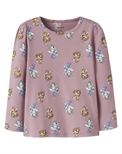Name it - NMFJemina Paw Langærmet Trøje - Lilas